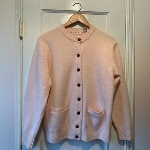 Talbots Vintage Lambswool Angora Pastel Pink Cardigan Sweater‎ M